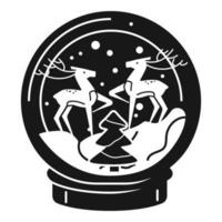 Deer snowglobe icon, simple style vector