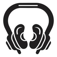 Dj headphones icon, simple style vector