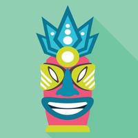 Totem idol icon, flat style vector