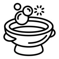 Wash bowl icon, outline style vector