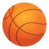 icono de pelota de baloncesto, estilo de dibujos animados vector