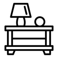 Lamp on the bedside table icon, outline style vector