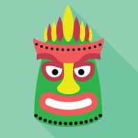 American tiki idol icon, flat style vector