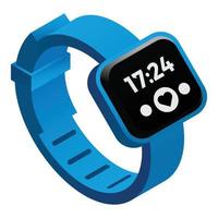 Heart rate fitness tracker icon, isometric style vector