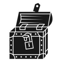 Empty dower chest icon, simple style vector