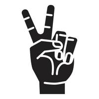 Peace hand sign icon, simple style vector