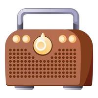 icono de caja de radio retro, estilo de dibujos animados vector