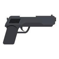 Police pistol icon, cartoon style vector