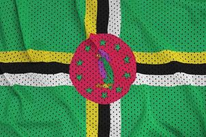 Dominica flag printed on a polyester nylon sportswear mesh fabri photo