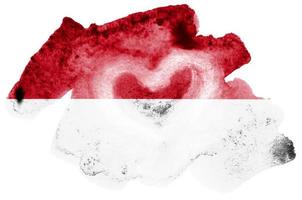 Indonesia flag  is depicted in liquid watercolor style isolated on white background photo