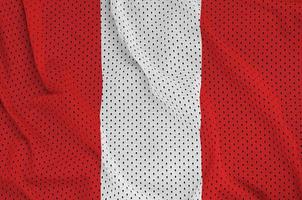 Peru flag printed on a polyester nylon sportswear mesh fabric wi photo