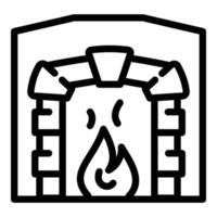 Blacksmith fireplace icon, outline style vector