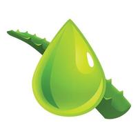 Aloe vera drop icon, cartoon style vector