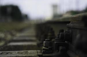 Railroad details with blurred background photo