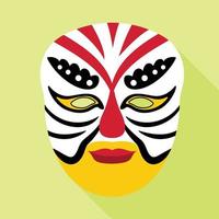 Carnival Vietnam mask icon, flat style vector