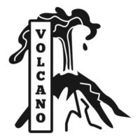 Volcano peak eruption logo, simple style vector