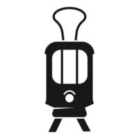 Front tram car icon, simple style vector