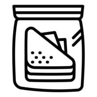 Lunchbox transparent package icon, outline style vector