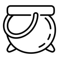 icono de olla de mango, estilo de contorno vector