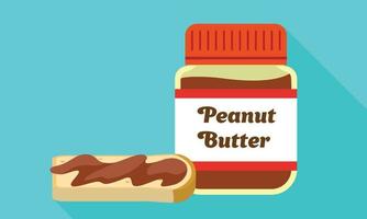 Peanut butter jar icon, flat style vector