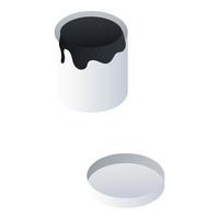 Paint bucket icon, isometric style vector