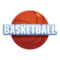 Basketball ball logo, cartoon style vector