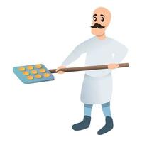 Man baker icon, cartoon style vector