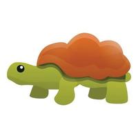 Zoo old turtle icon, cartoon style vector