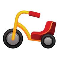 Plastic tricycle icon, cartoon style vector