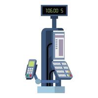 Cashier device icon, flat style vector