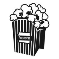 Popcorn icon, simple style vector