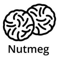Nutmeg icon, outline style vector