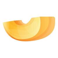 Apricot slice icon, cartoon style vector