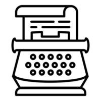 Retro typewriter icon, outline style vector