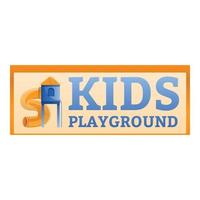 Kids playground tunnel logo, cartoon style vector