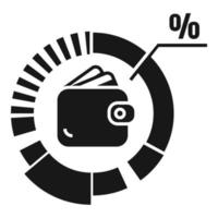 Money chart report icon, simple style vector