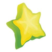 Carambola piece icon, cartoon style vector