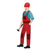 Man with hammer icon, flat style vector