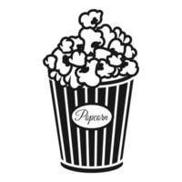 Cinema popcorn box icon, simple style vector