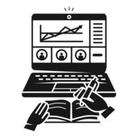 icono de seminario web de negocios, estilo simple vector