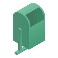 Garbage bin icon, isometric style vector