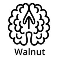 Walnut icon, outline style vector