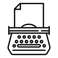 icono de máquina de escribir de educación, estilo de esquema vector