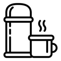 Thermos bottle icon, outline style vector