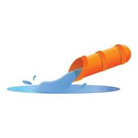 Waterpark pipe icon, cartoon style vector