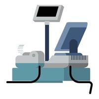 Computer cashier design icon, flat style vector