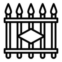 Metal fence icon, outline style vector