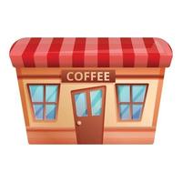 Coffee shop icon, cartoon style vector