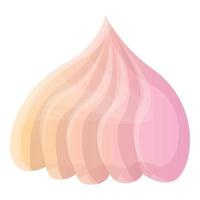 Wave meringue icon, cartoon style vector