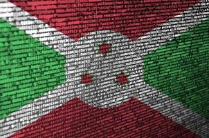Burundi flag  is depicted on the screen with the program code. The concept of modern technology and site development photo